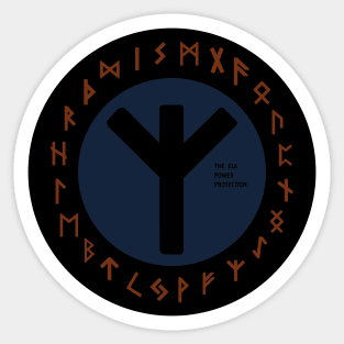 Blue Elhaz Futhark Rune Symbol Sticker